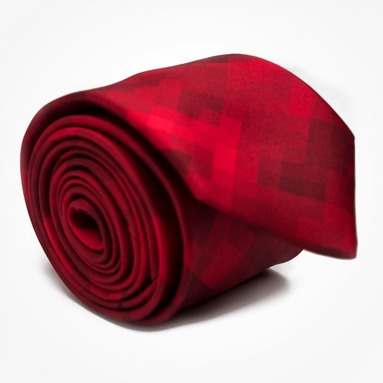 Krawat red pixel, krawat czerwony. Krawat w pixele.