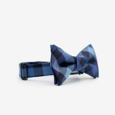 Mucha dla chłopca w granatową krateczkę