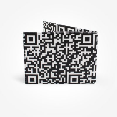 portfel z Tyveku ze wzorem qr kod